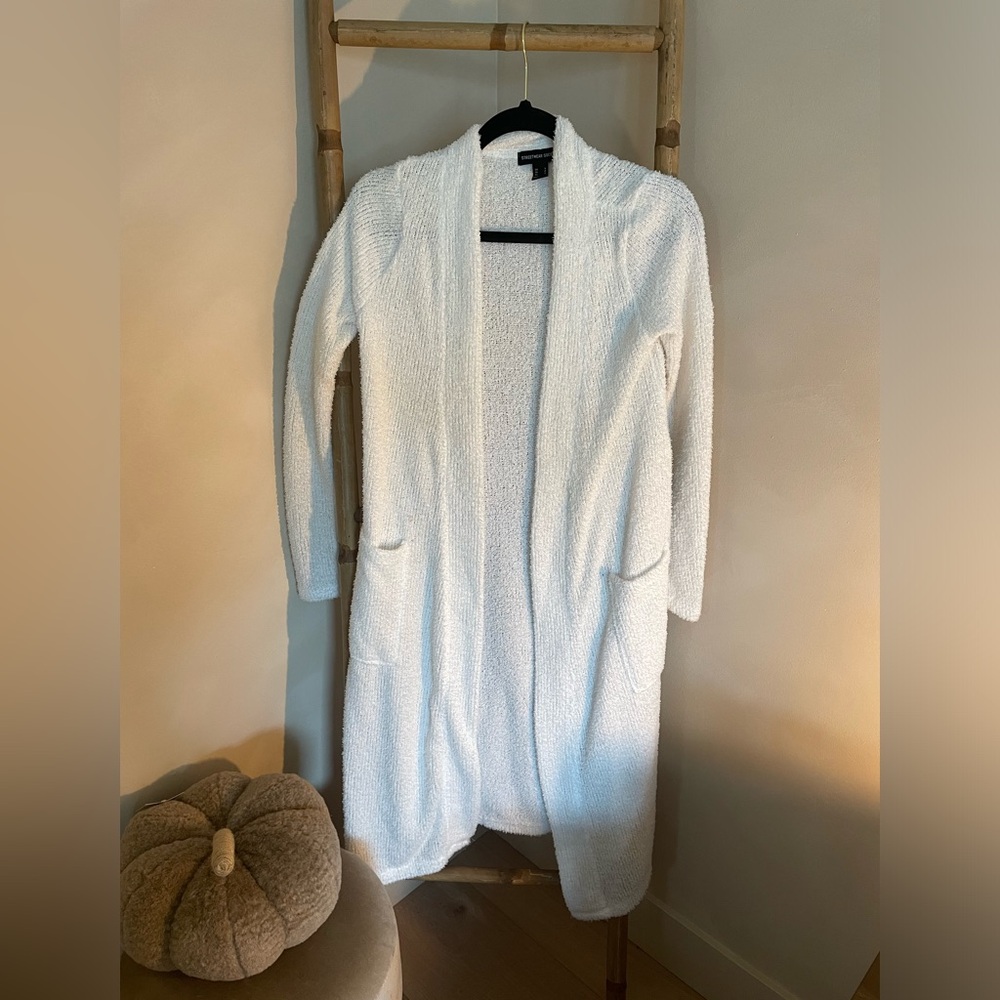 Streetwear Society White Open-Front Cardigan